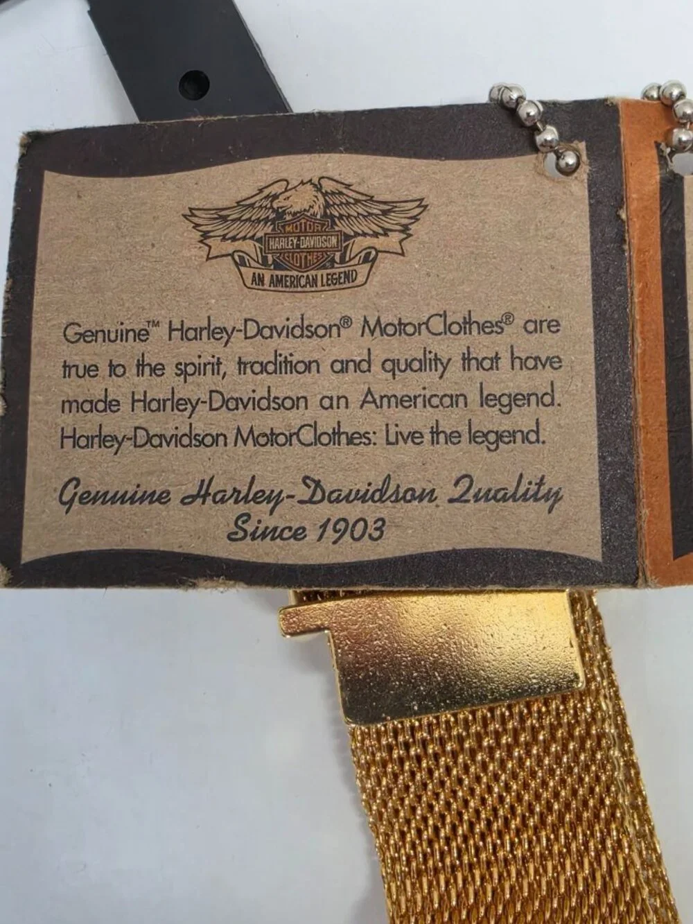 Vintage 2000 Harley-Davidson Women's Gold Mesh Belt Medium NWT 97626-00VW